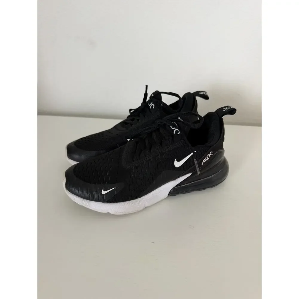 Nike Air Max 270 GS Sneakers Black White Foam Air sole Womens Size 7.5